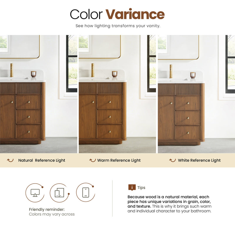 Vinnova 708730-NW-GW Zogno 30" Single Sink Bath Vanity in Natural Walnut - view 15