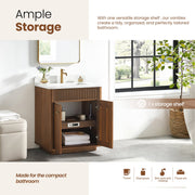 Vinnova 708730-NW-GW Zogno 30" Single Sink Bath Vanity in Natural Walnut - view 5
