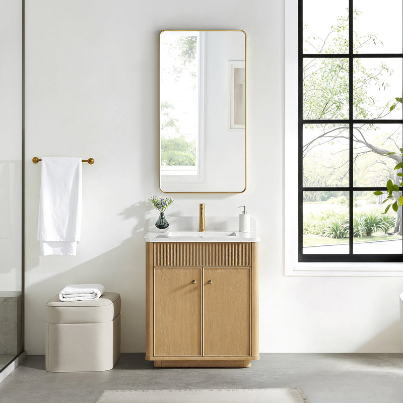 Vinnova 708730-WA-GW Zogno 30" Single Sink Bath Vanity in Washed Ash Grey