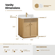 Vinnova 708730-WA-GW Zogno 30" Single Sink Bath Vanity in Washed Ash Grey - view 12