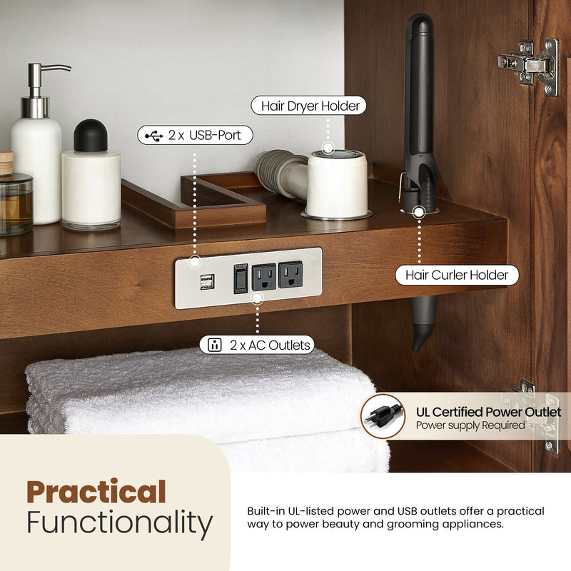 Vinnova 708748-NW-GW Zogno 48" Single Sink Bath Vanity in Natural Walnut - view 10