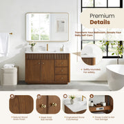 Vinnova 708748-NW-GW Zogno 48" Single Sink Bath Vanity in Natural Walnut - view 13