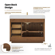 Vinnova 708748-NW-GW Zogno 48" Single Sink Bath Vanity in Natural Walnut - view 21