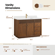 Vinnova 708748-NW-GW Zogno 48" Single Sink Bath Vanity in Natural Walnut - view 14