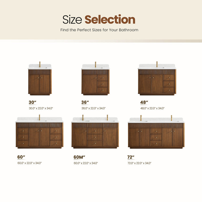 Vinnova 708748-NW-GW Zogno 48" Single Sink Bath Vanity in Natural Walnut - view 15
