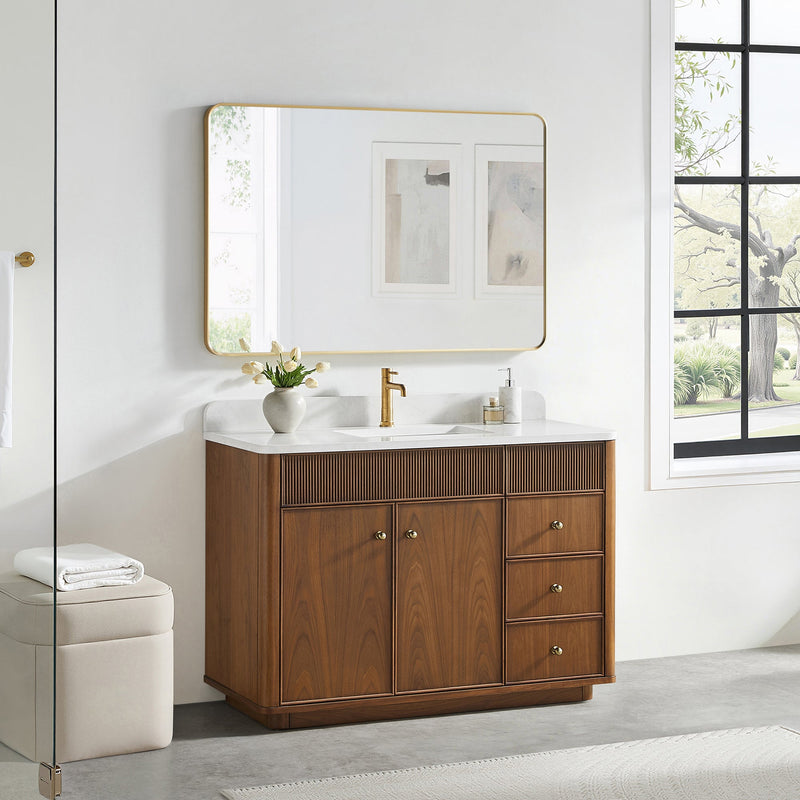 Vinnova 708748-NW-GW Zogno 48" Single Sink Bath Vanity in Natural Walnut - view 2