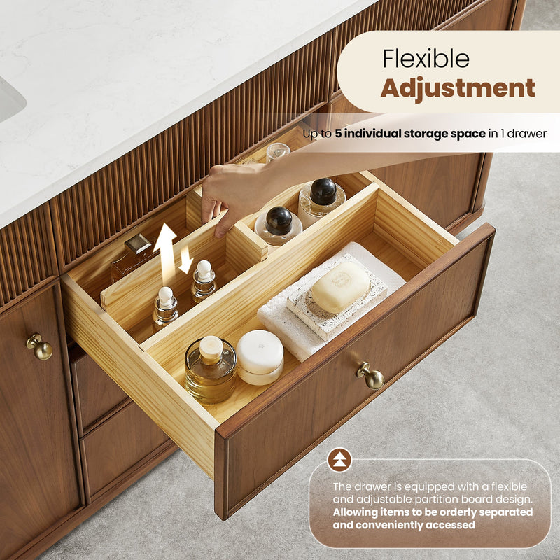 Vinnova 708748-NW-GW Zogno 48" Single Sink Bath Vanity in Natural Walnut - view 5