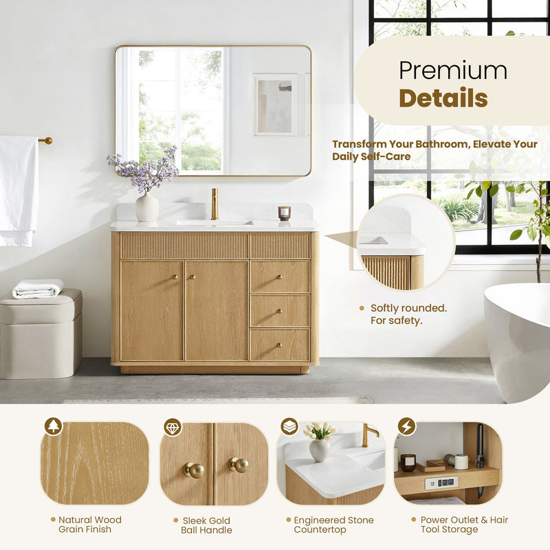 Vinnova 708748-WA-GW Zogno 48" Single Sink Bath Vanity in Washed Ash Grey - view 13