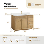 Vinnova 708748-WA-GW Zogno 48" Single Sink Bath Vanity in Washed Ash Grey - view 14
