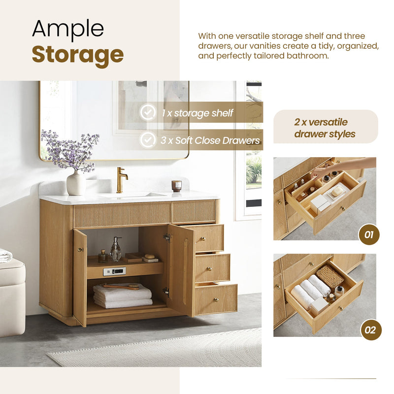 Vinnova 708748-WA-GW Zogno 48" Single Sink Bath Vanity in Washed Ash Grey - view 7