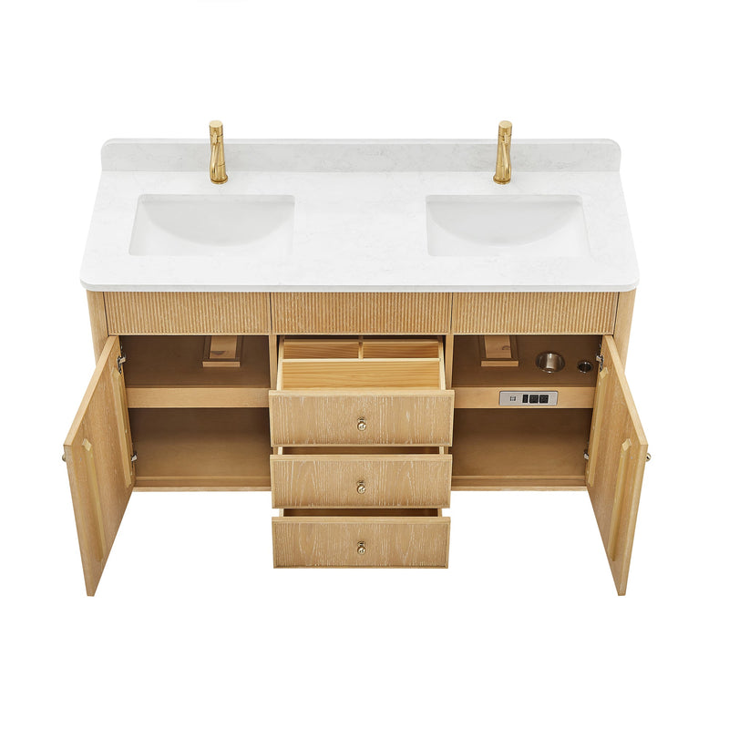 Vinnova 708760M-WA-GW Zogno 60M" Double Sink Bath Vanity in Washed Ash Grey - view 21