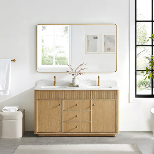 Vinnova 708760M-WA-GW Zogno 60M" Double Sink Bath Vanity in Washed Ash Grey