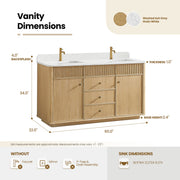 Vinnova 708760M-WA-GW Zogno 60M" Double Sink Bath Vanity in Washed Ash Grey - view 15