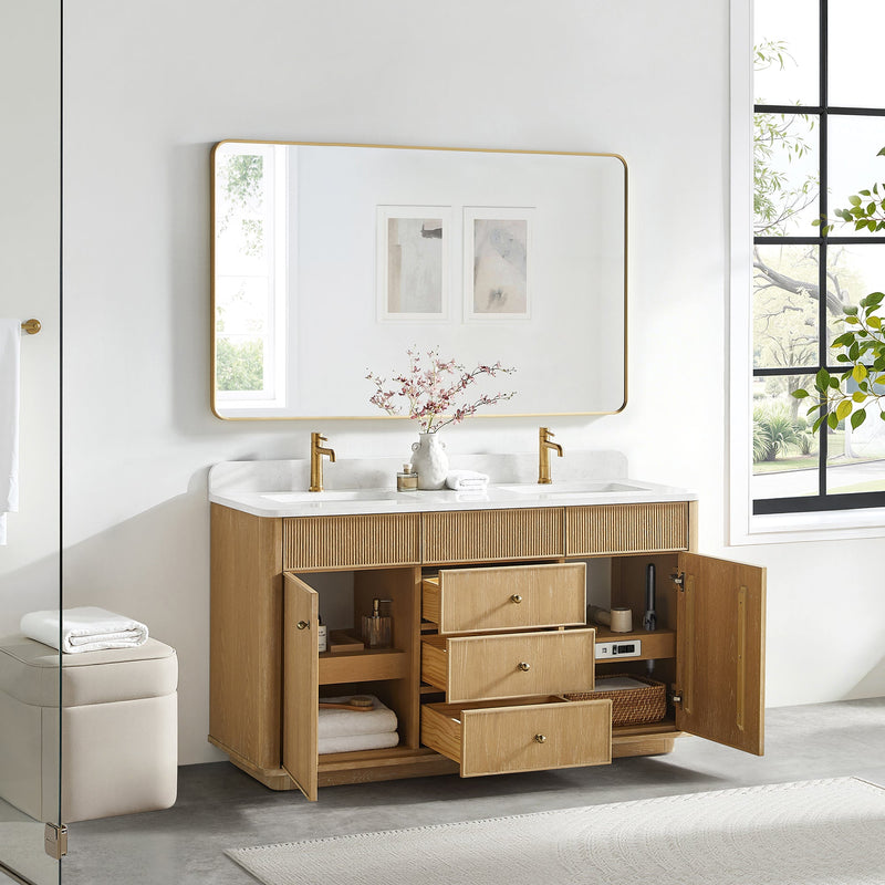Vinnova 708760M-WA-GW Zogno 60M" Double Sink Bath Vanity in Washed Ash Grey - view 3