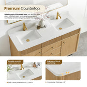 Vinnova 708760M-WA-GW Zogno 60M" Double Sink Bath Vanity in Washed Ash Grey - view 4