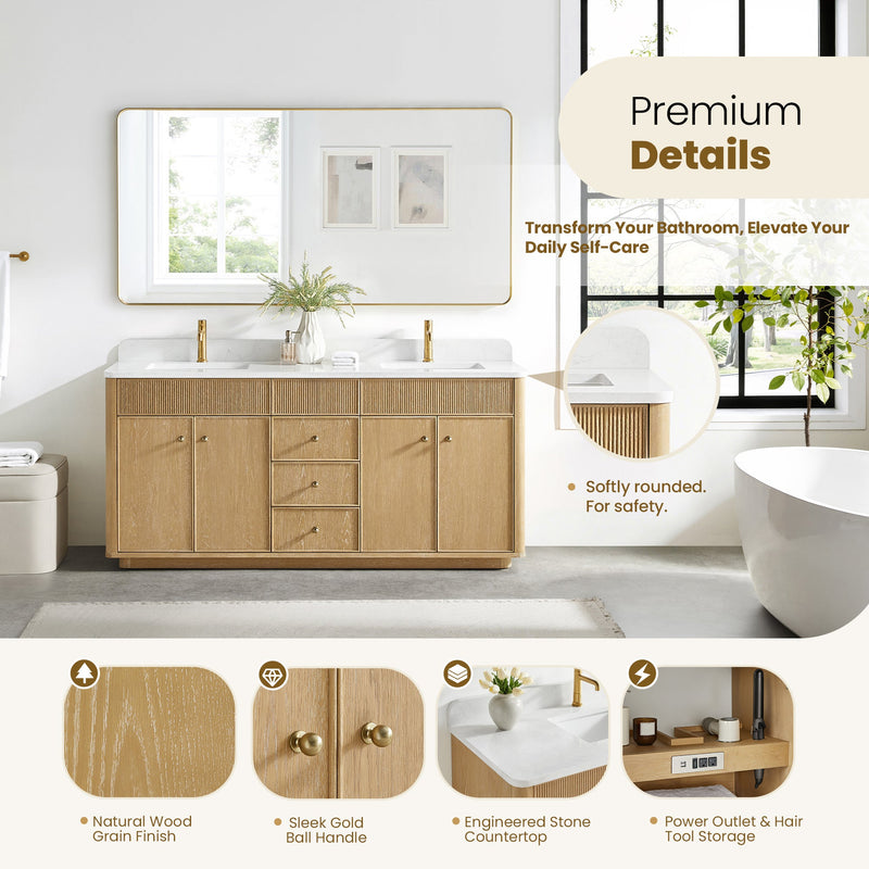 Vinnova 708772-WA-GW Zogno 72" Double Sink Bath Vanity in Washed Ash Grey - view 14