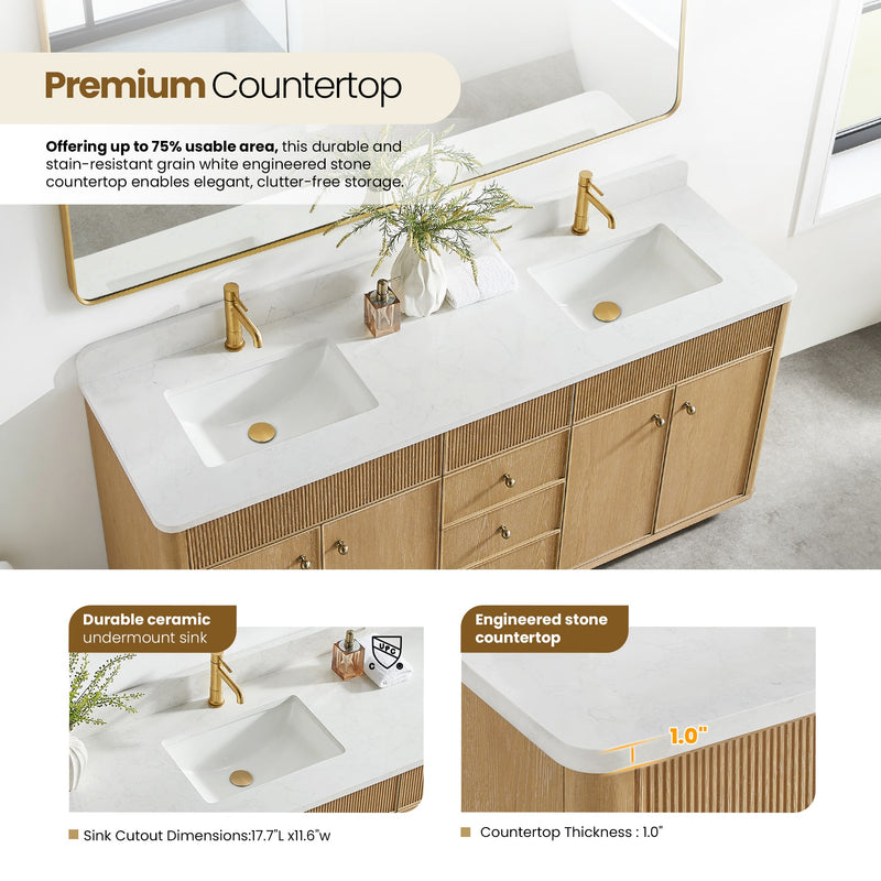 Vinnova 708772-WA-GW Zogno 72" Double Sink Bath Vanity in Washed Ash Grey - view 3