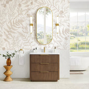 Vinnova 709136-OU-GW Zanica 36" Single Sink Bath Vanity in Oak Light Walnut