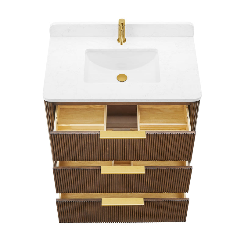 Vinnova 709136-OU-GW Zanica 36" Single Sink Bath Vanity in Oak Light Walnut - view 20