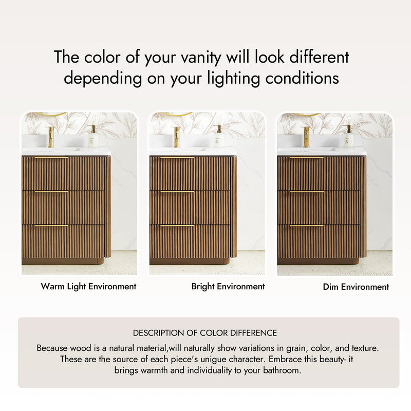 Vinnova 709136-OU-GW Zanica 36" Single Sink Bath Vanity in Oak Light Walnut - view 16