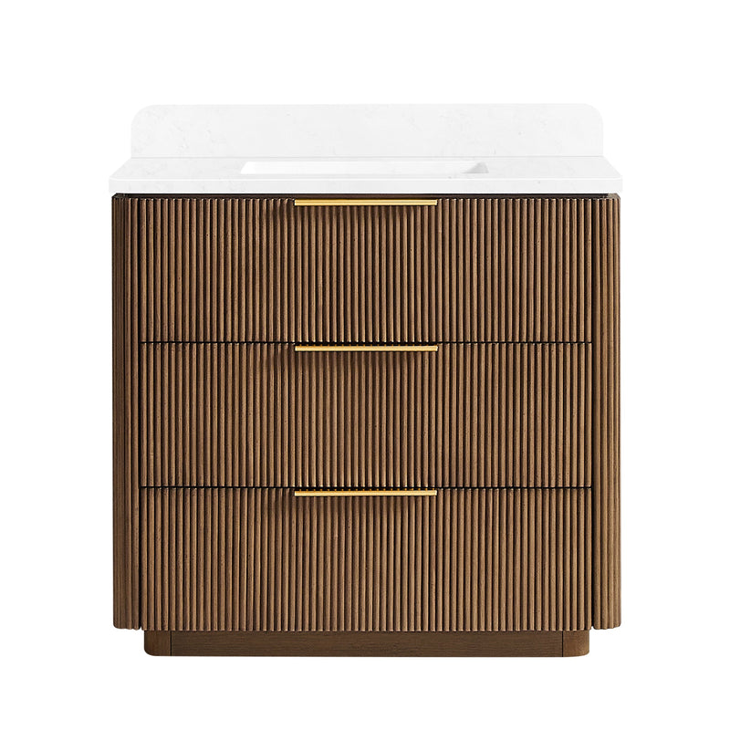 Vinnova 709136-OU-GW Zanica 36" Single Sink Bath Vanity in Oak Light Walnut - view 18