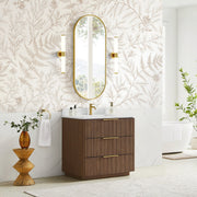 Vinnova 709136-OU-GW Zanica 36" Single Sink Bath Vanity in Oak Light Walnut - view 2
