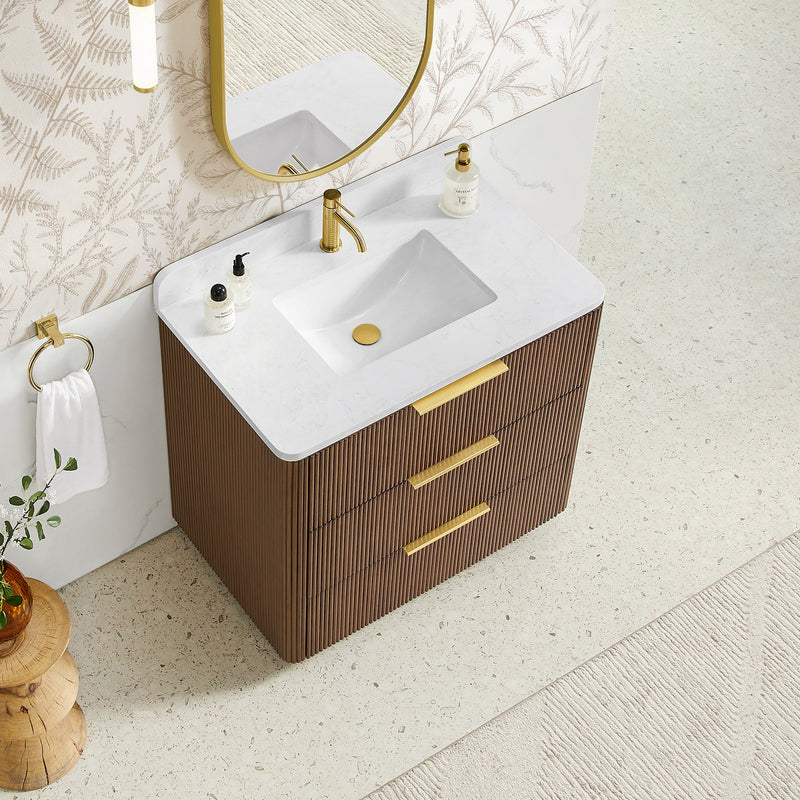 Vinnova 709136-OU-GW Zanica 36" Single Sink Bath Vanity in Oak Light Walnut - view 3