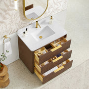 Vinnova 709136-OU-GW Zanica 36" Single Sink Bath Vanity in Oak Light Walnut - view 5