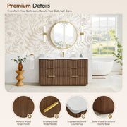 Vinnova 709160-OU-GW Zanica 60" Single Sink Bath Vanity in Oak Light Walnut - view 14