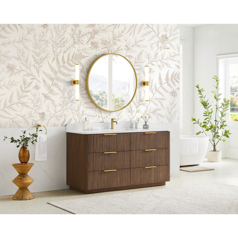 Vinnova 709160-OU-GW Zanica 60" Single Sink Bath Vanity in Oak Light Walnut - view 13