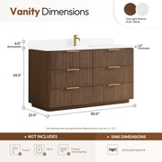Vinnova 709160-OU-GW Zanica 60" Single Sink Bath Vanity in Oak Light Walnut - view 15