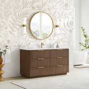 Vinnova 709160-OU-GW Zanica 60" Single Sink Bath Vanity in Oak Light Walnut - view 2