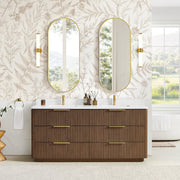 Vinnova 709172-OU-GW Zanica 72" Double Sink Bath Vanity in Oak Light Walnut