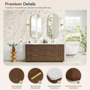 Vinnova 709172-OU-GW Zanica 72" Double Sink Bath Vanity in Oak Light Walnut - view 14