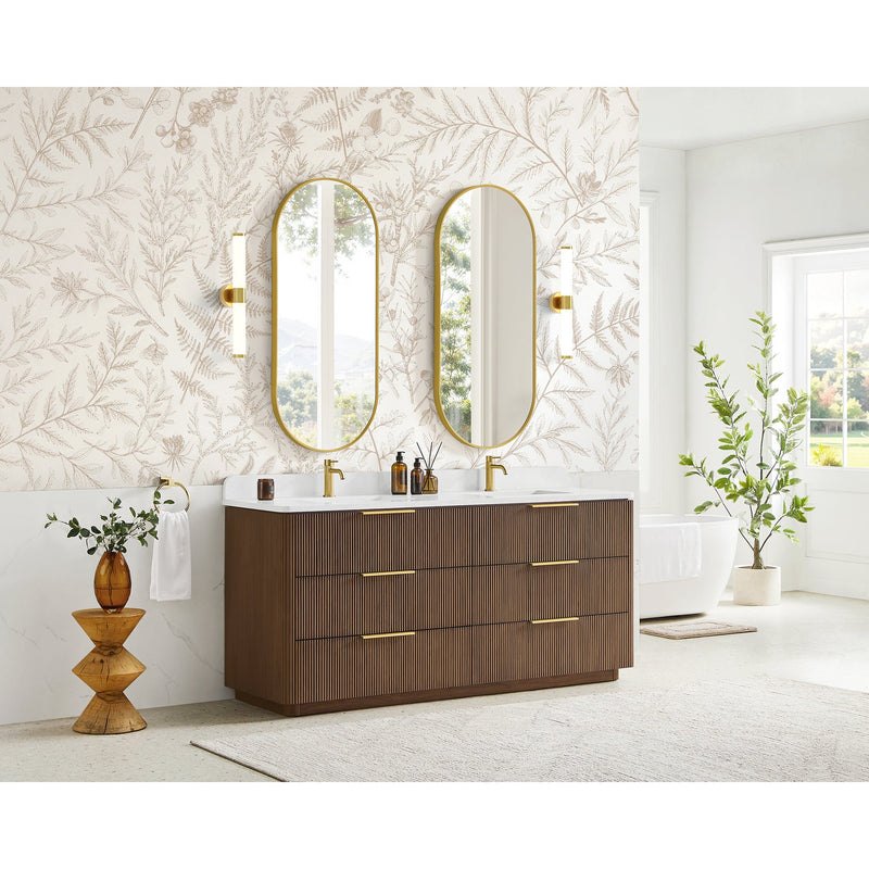 Vinnova 709172-OU-GW Zanica 72" Double Sink Bath Vanity in Oak Light Walnut - view 13