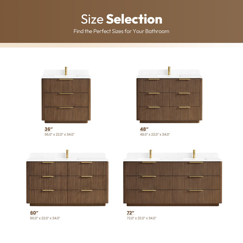 Vinnova 709172-OU-GW Zanica 72" Double Sink Bath Vanity in Oak Light Walnut - view 16