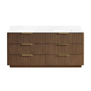 Vinnova 709172-OU-GW Zanica 72" Double Sink Bath Vanity in Oak Light Walnut - view 19