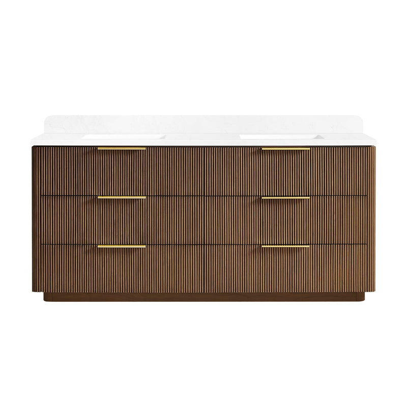 Vinnova 709172-OU-GW Zanica 72" Double Sink Bath Vanity in Oak Light Walnut - view 19