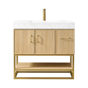 Vinnova 709336-DO-GW Vittoria 36" Single Sink Bath Vanity in Dark Oak - view 20