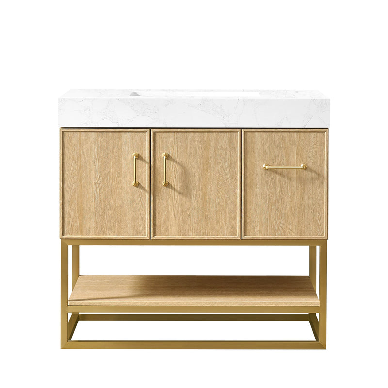 Vinnova 709336-DO-GW Vittoria 36" Single Sink Bath Vanity in Dark Oak - view 21