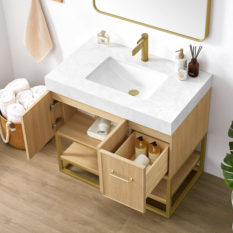 Vinnova 709336-DO-GW Vittoria 36" Single Sink Bath Vanity in Dark Oak - view 4