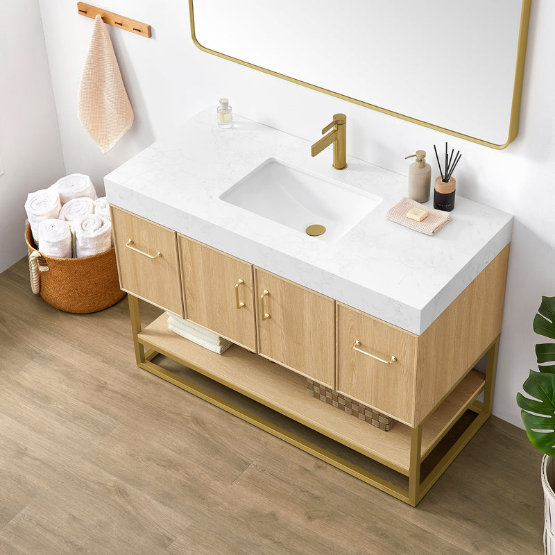 Vinnova 709348-DO-GW Vittoria 48" Single Sink Bath Vanity in Dark Oak - view 6