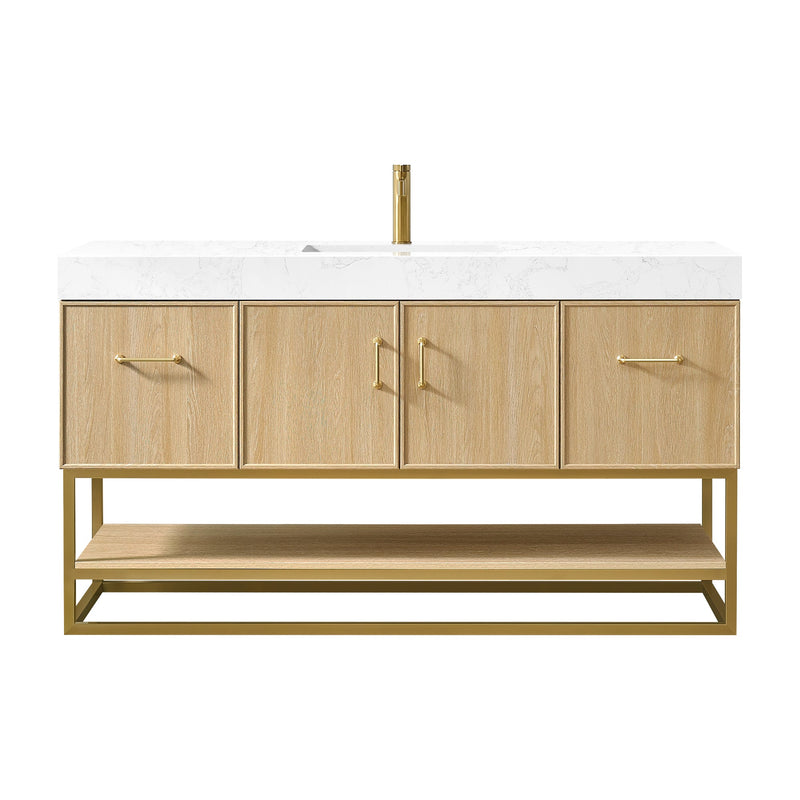 Vinnova 709360-DO-GW Vittoria 60" Single Sink Bath Vanity in Dark Oak - view 19