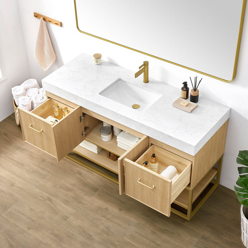 Vinnova 709360-DO-GW Vittoria 60" Single Sink Bath Vanity in Dark Oak - view 4