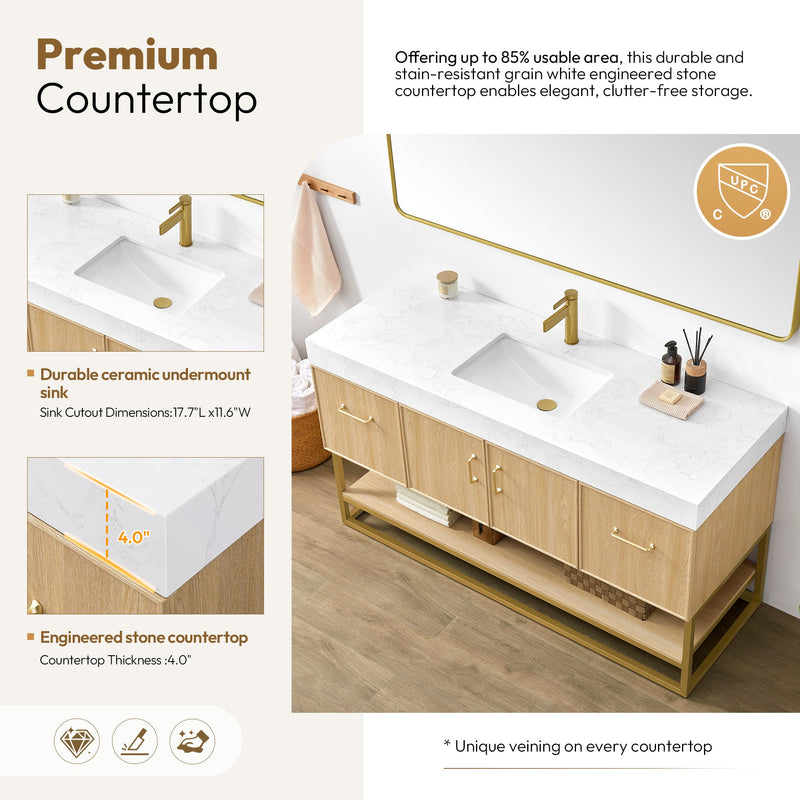 Vinnova 709360-DO-GW Vittoria 60" Single Sink Bath Vanity in Dark Oak - view 5
