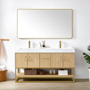 Vinnova 709360M-DO-GW Vittoria 60M" Double Sink Bath Vanity in Dark Oak