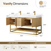 Vinnova 709360M-DO-GW Vittoria 60M" Double Sink Bath Vanity in Dark Oak - view 14