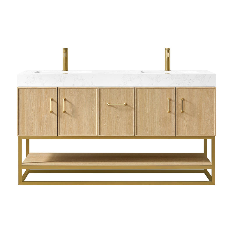 Vinnova 709360M-DO-GW Vittoria 60M" Double Sink Bath Vanity in Dark Oak - view 18