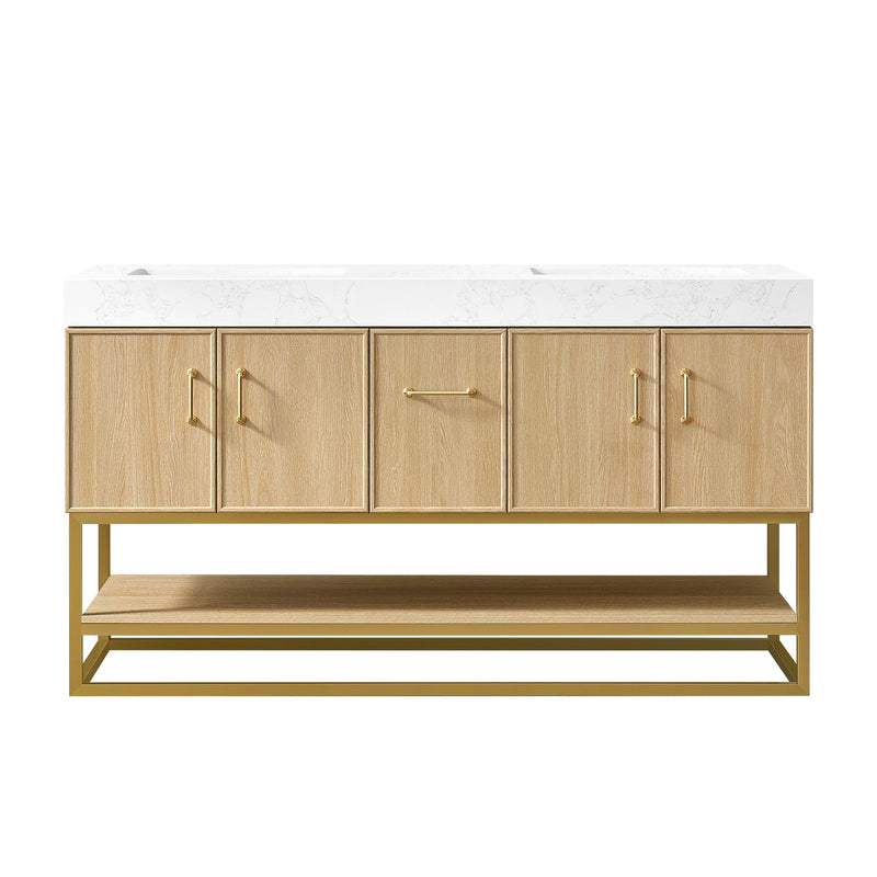 Vinnova 709360M-DO-GW Vittoria 60M" Double Sink Bath Vanity in Dark Oak - view 21