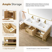 Vinnova 709360M-DO-GW Vittoria 60M" Double Sink Bath Vanity in Dark Oak - view 9
